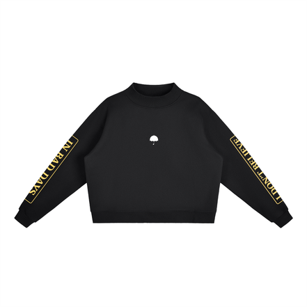 Essential Fleece Mock-Neck Crew Sweatshirt