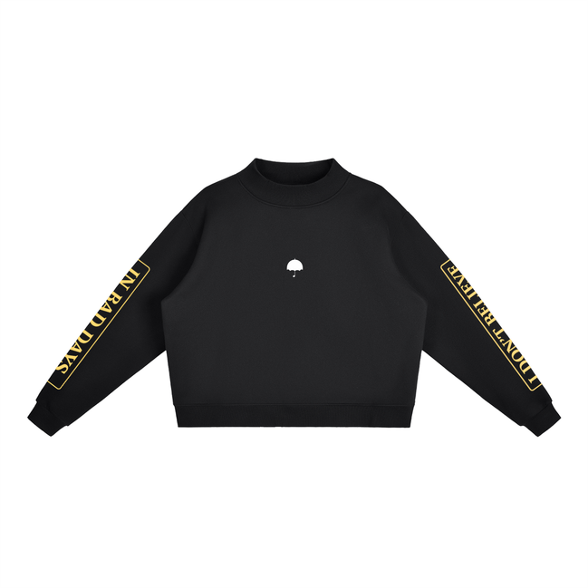 Essential Fleece Mock-Neck Crew Sweatshirt